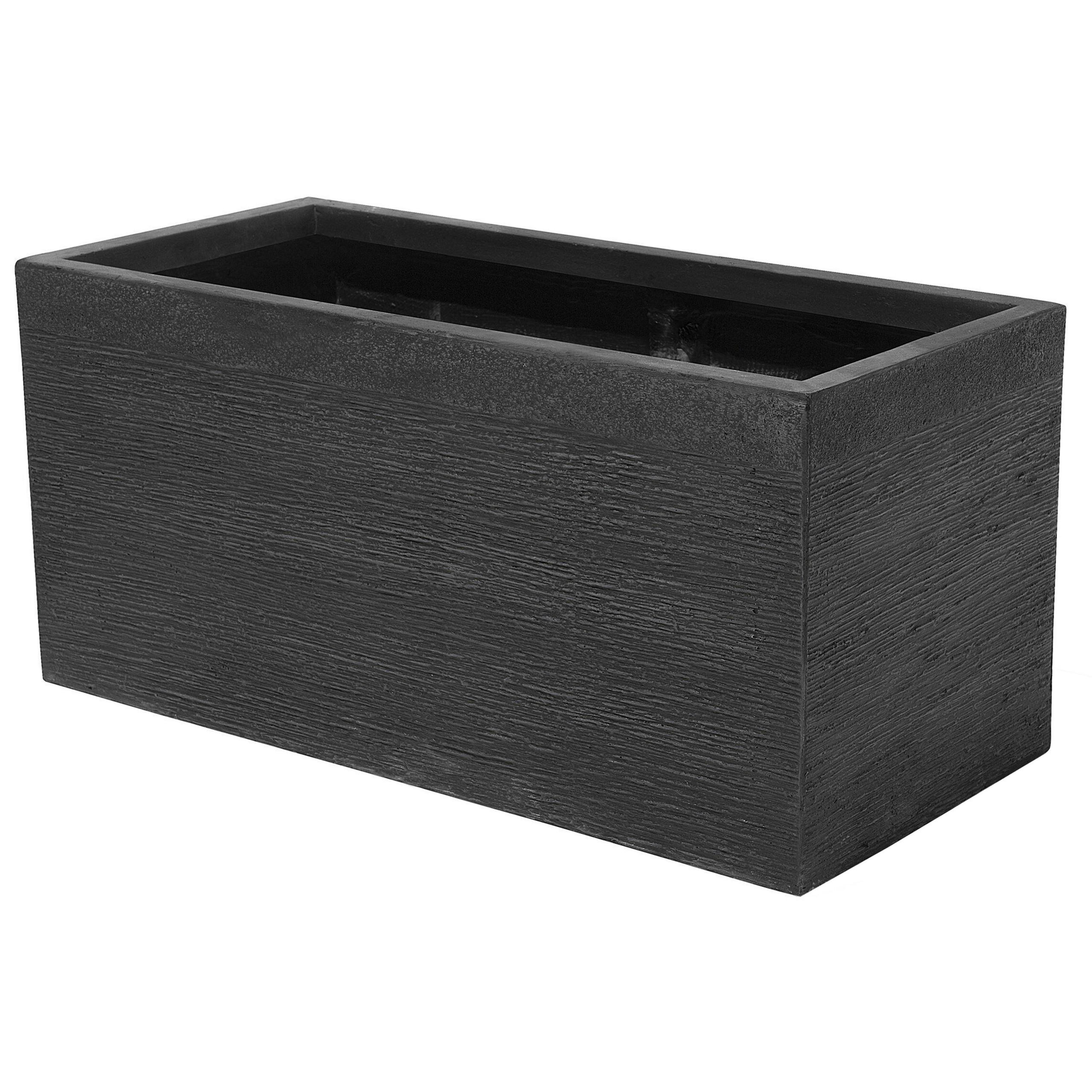 BLUMENTOPF Schwarz Myra - Schwarz, Naturmaterialien (38cm) - Beliani