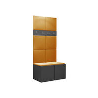 GARDEROBEN-SET Orion IV - Graphitfarben/Orange, Holzwerkstoff/Kunststoff (84/186/46cm) - MIRJAN24