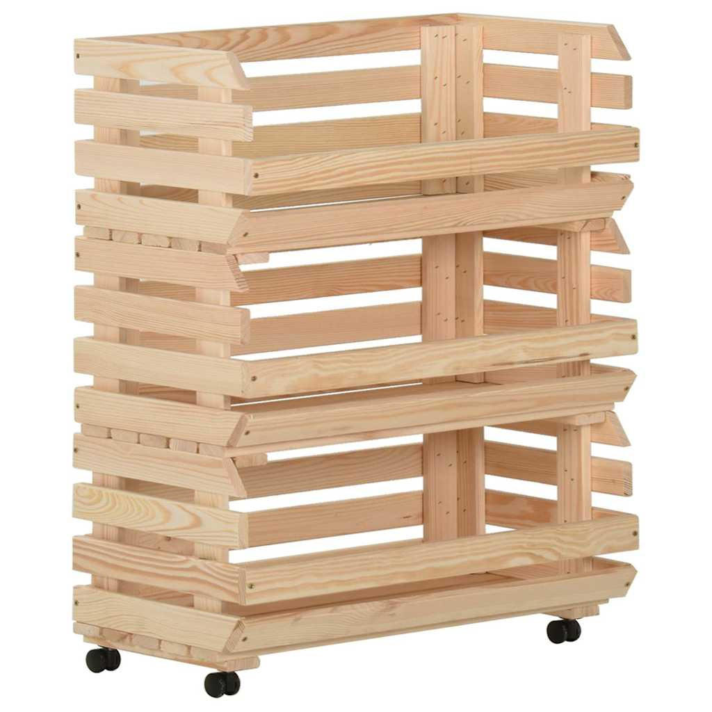 vidaXL Gemüsewagen Braun 30x80x77 cm