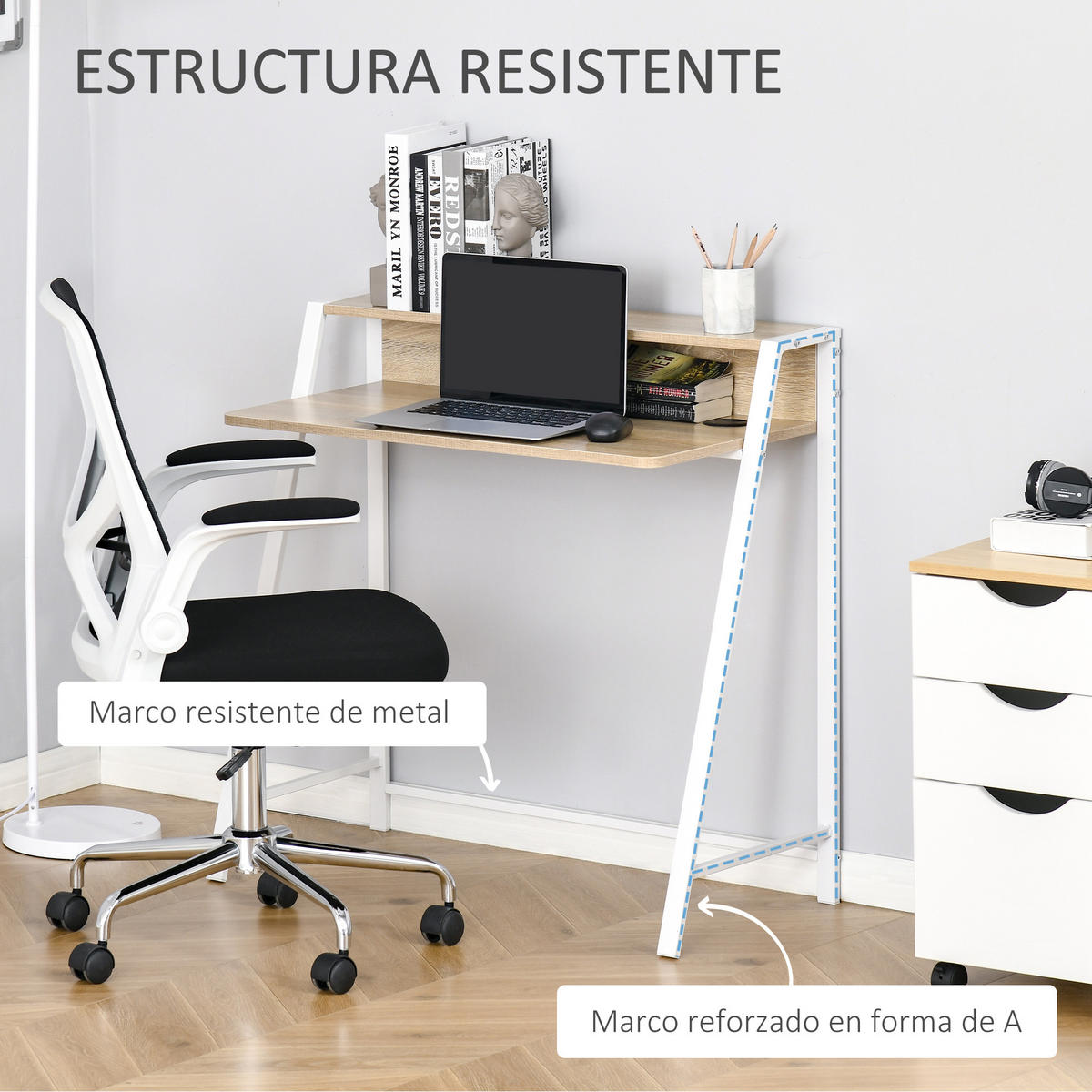 BÜROTISCH Eiche 1 Stück - Eichefarben, Holzwerkstoff (45/85/84cm) - GiPP
