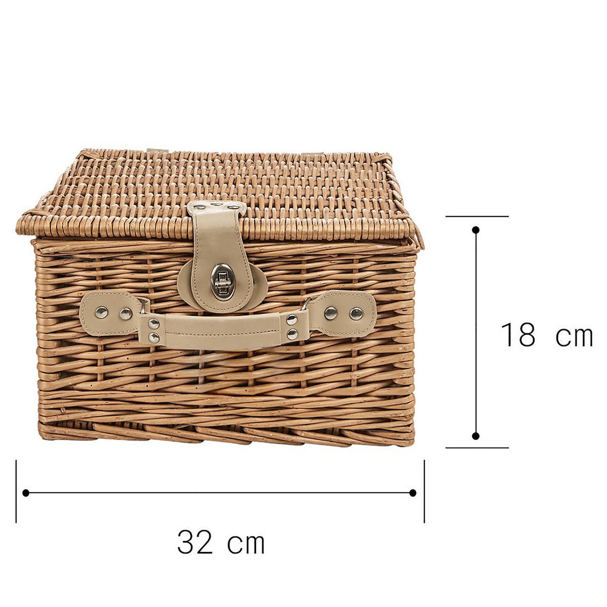 PICKNICKKORB (4er Set) A Day In The Park - Braun, Glas/Keramik (32/18/32cm) - Butlers