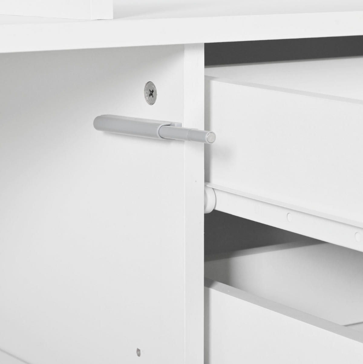 SIDEBOARD aus Spanplatte 160x35x70 cm Weiß mit LED-Beleuchtung, 4 Schubladen und 2 Türen - Weiß, Holzwerkstoff (160/70/35cm) - IVMEU