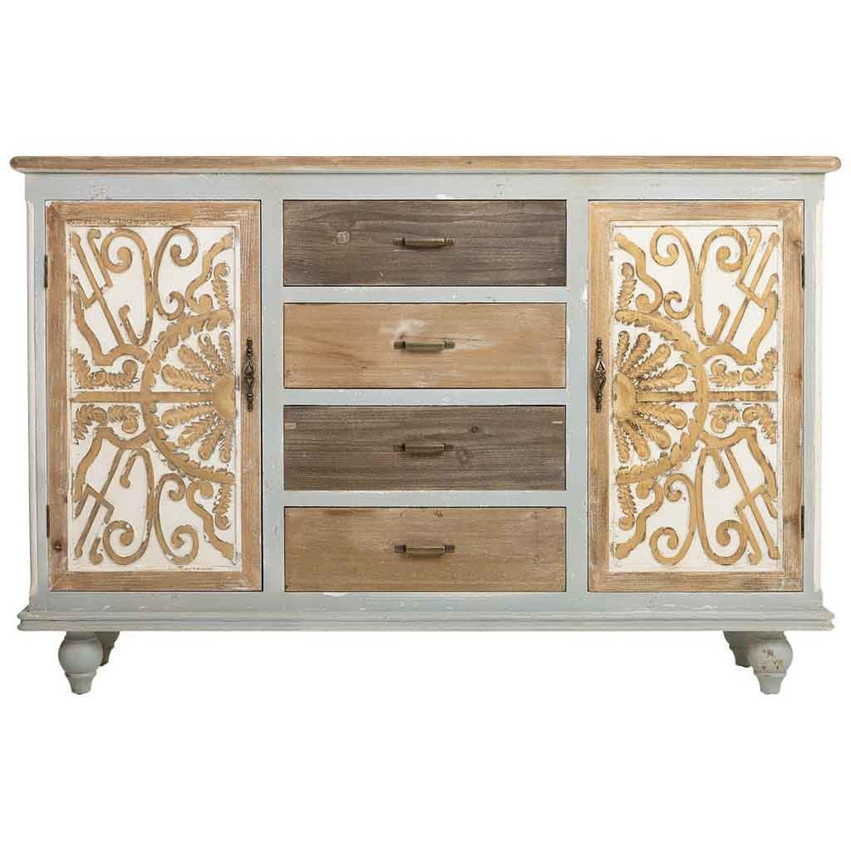 SIDEBOARD aus Holz 155x36x102 cm - Braun, Holz (155/101/36cm) - Wanderlust
