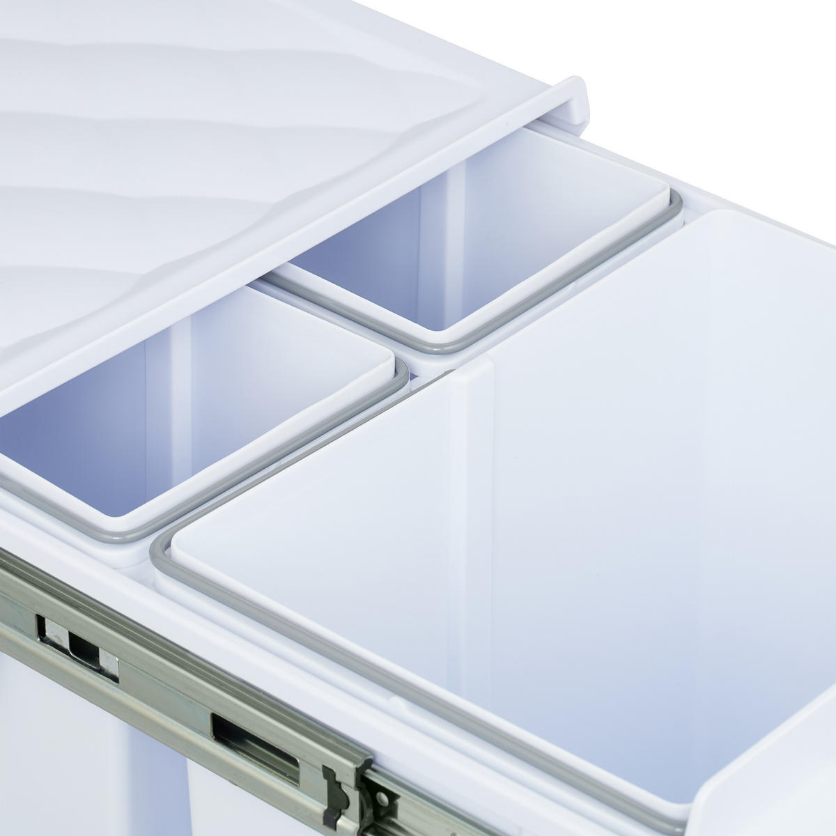 EINBAUMÜLLEIMER - Weiß, Kunststoff/Metall (34/34.6/51.8cm) - Relaxdays