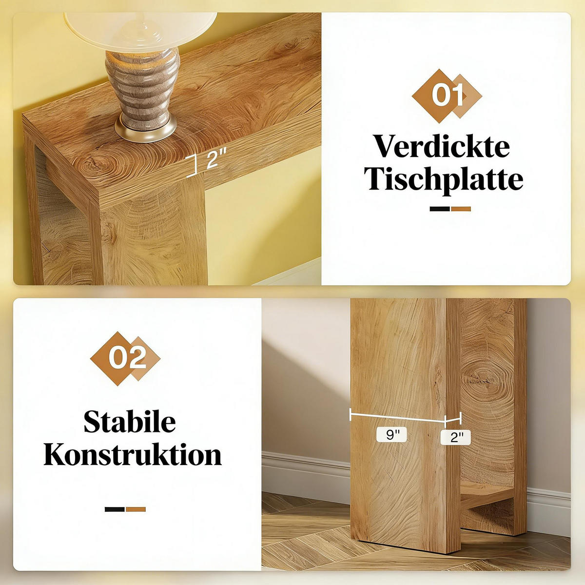 KONSOLENTISCH Braun 160/29,5/85 cm - Braun, Holz (29.5/160/85cm) - PANGIVO