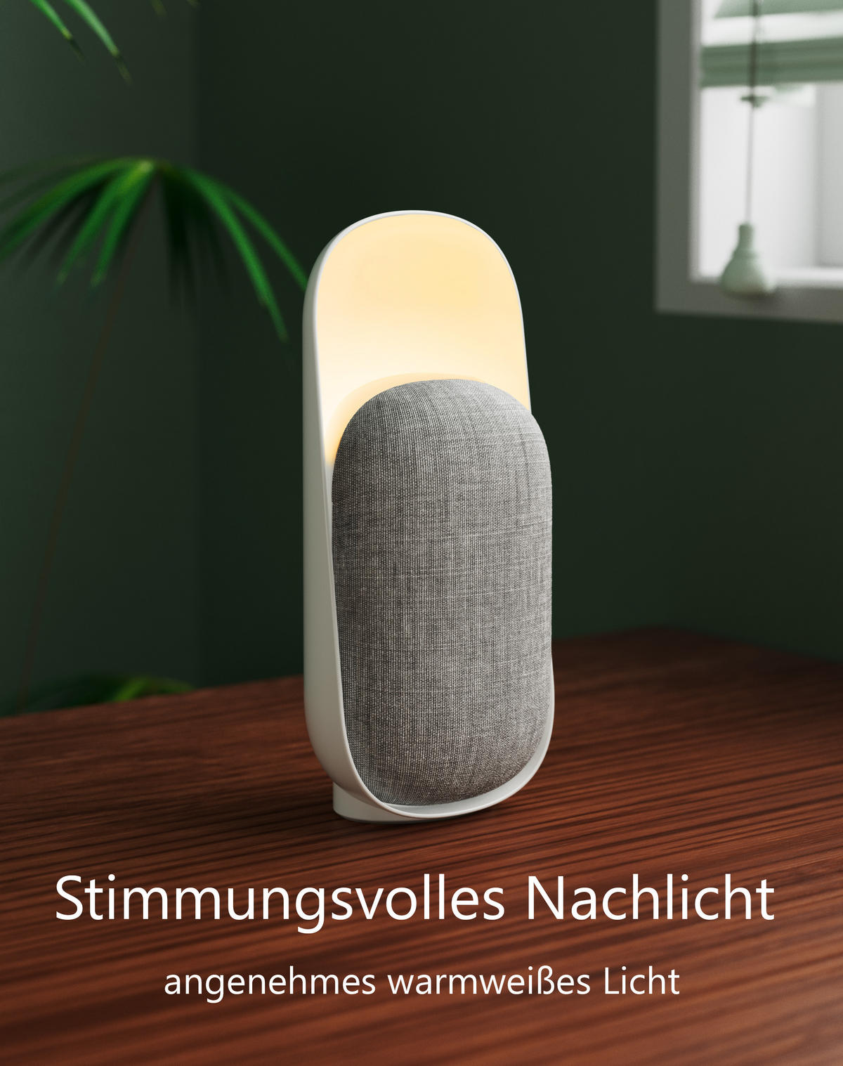 3IN1-NATURGERÄUSCHEBOX Lautsprecher LED-Nachtlicht Ø 8 x 20 cm weiß - Weiß, Kunststoff (8/8/20cm) - Northpoint