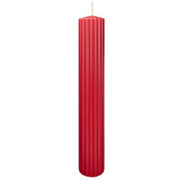RILLEN KERZEN Rot 300 x Ø 45 mm, 4 Stück - Rot, Paraffin (8/15/15cm) - Wiedemann Kerzen