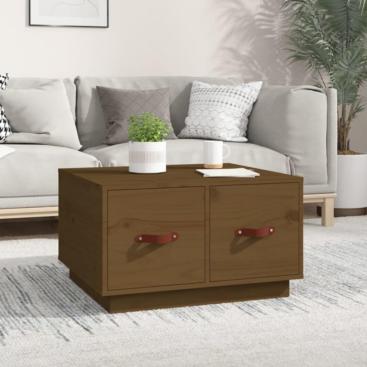 COUCHTISCH Honigbraun 60x53x35 cm Massivholz Kiefer - Braun, Holz (60/53/35cm) - furnicato