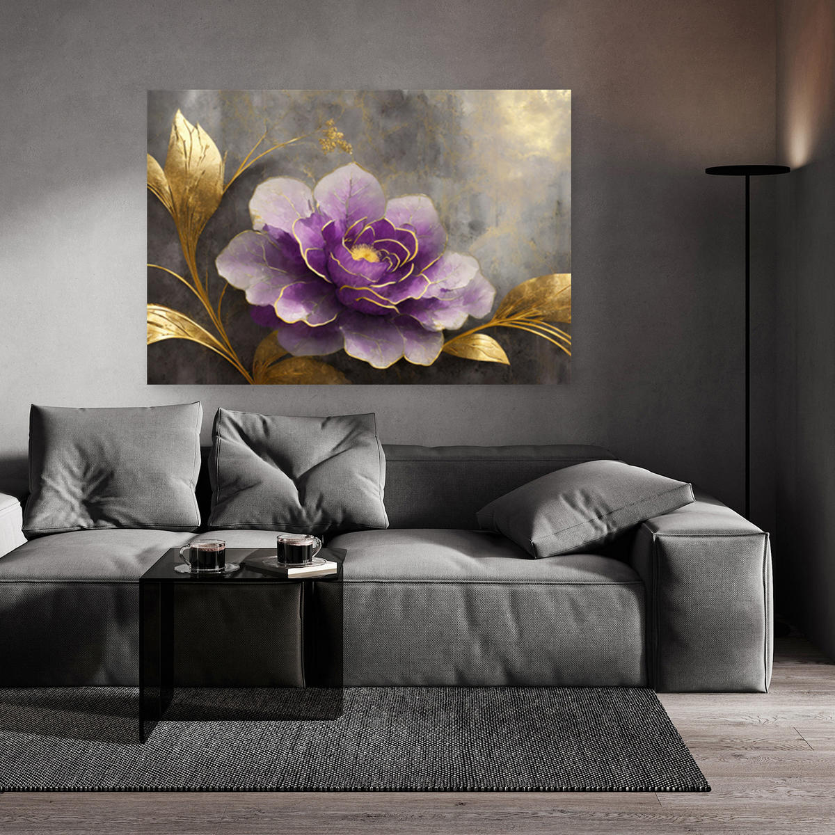 WANDBILD rose blume botanik natur - Lila, Textil (60/40cm) - Feeby