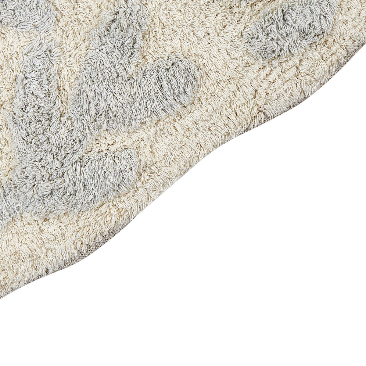 BADEMATTE Grau 60 x 90 cm Derik - Beige/Grau, Textil (60/90cm) - Beliani