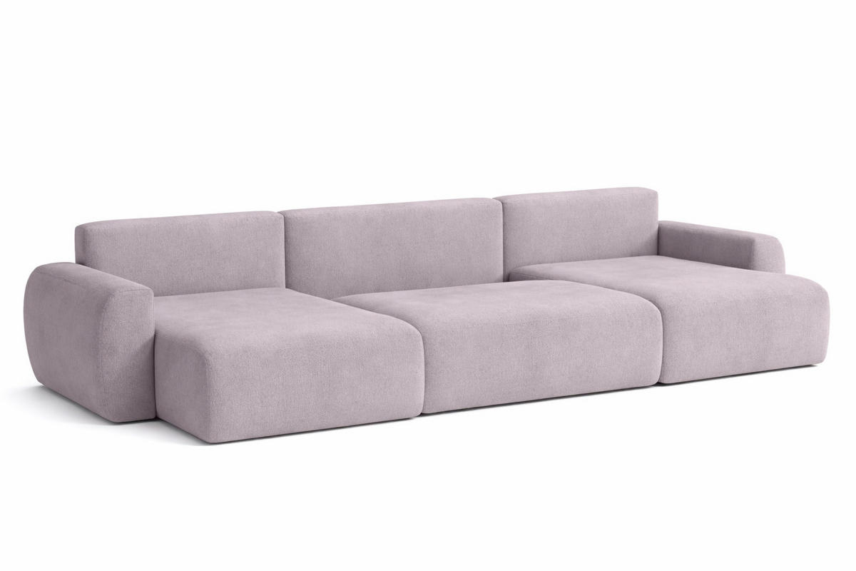 ECKSOFA Mit Schlaffunktion Und Bettkasten U-Form Ariel U, Veloursstoff Salvador, Grau - Grau, Holz (342/142cm) - Kaiser Möbel