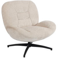 DREHSTUHL 83/89/85 cm Cremeweiß aus Polyester mit 360°-Drehfunktion - Creme, Textil (83/85/89cm) - OKWISH