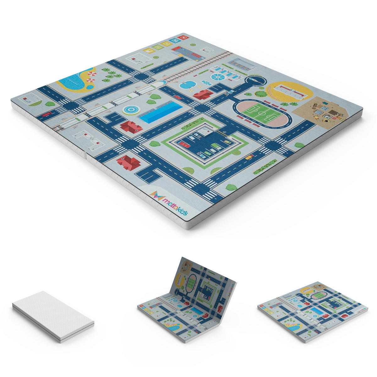 SPIELTEPPICH & Kindermatratze 2in1 Spiel und Schlafmatte Junge - Multicolor, Textil (130/140cm) - Gowoll