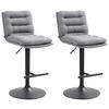 BARHOCKER 2er Set Stoff grau - Schwarz/Grau, Textil/Metall (42/94/56cm) - CLP