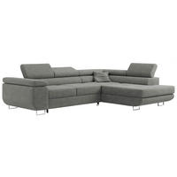 ROHOVÁ SEDAČKA GUSTAW L - Šedá Bouclé - Pravá Strana - šedá/stříbrná, kov/textil (205/275cm) - MKS