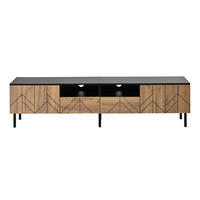 TV-LOWBOARD Walnuss Holzoptik 200cm für 80 Zoll TV mit 4 Türen & 2 Schubladen - Walnussfarben, Holzwerkstoff (200/55/39.5cm) - Urban Meuble