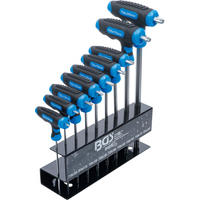 T-GRIFF-SCHLÜSSEL-SATZ | T-PROFIL (FÜR TORX) T10 - T50 | 9-TLG. - Multicolor, Kunststoff/Metall (1/1cm) - BGS technic