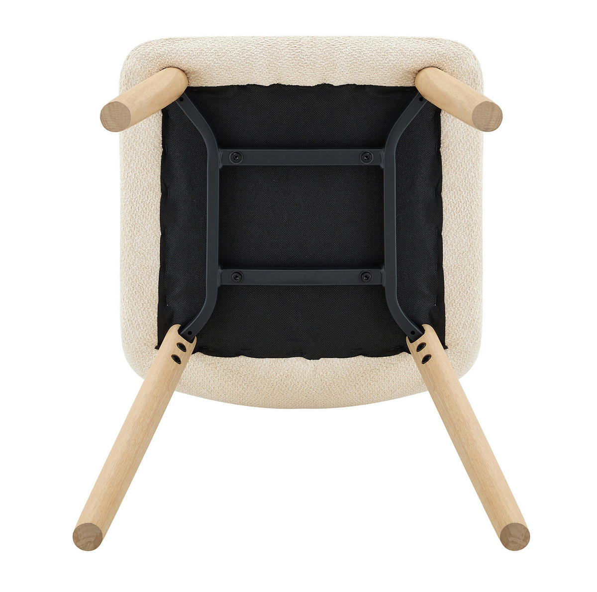 ESSZIMMERSTUHL mit Stoffbezug 88 cm Weiß Massivholzbeine 2er-Set - Weiß, Holz (48/88/44cm) - Meubliv