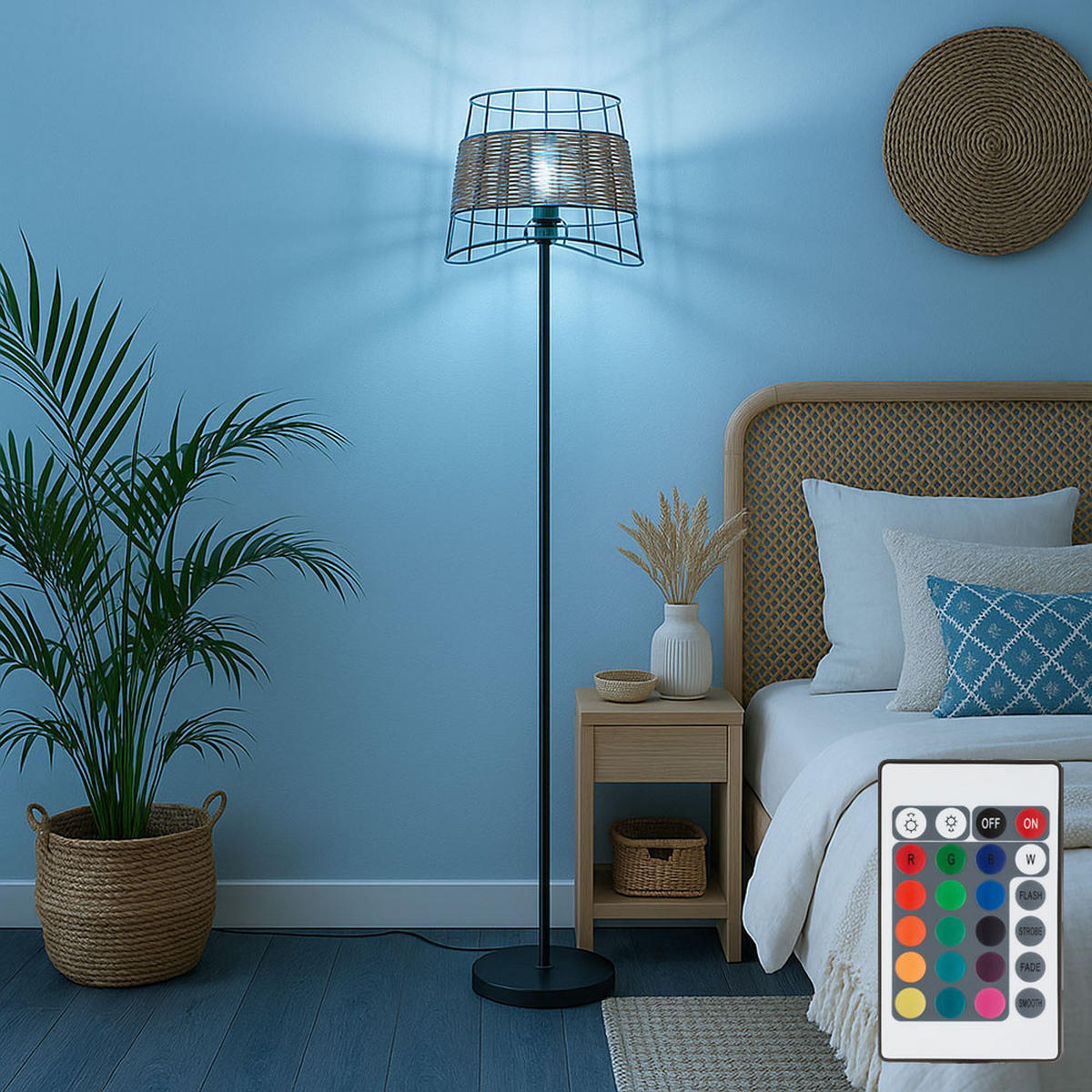 LED STEHLEUCHTE Metall Braun Käfig-Design - Braun, Metall (30/30/154cm) - Nowa