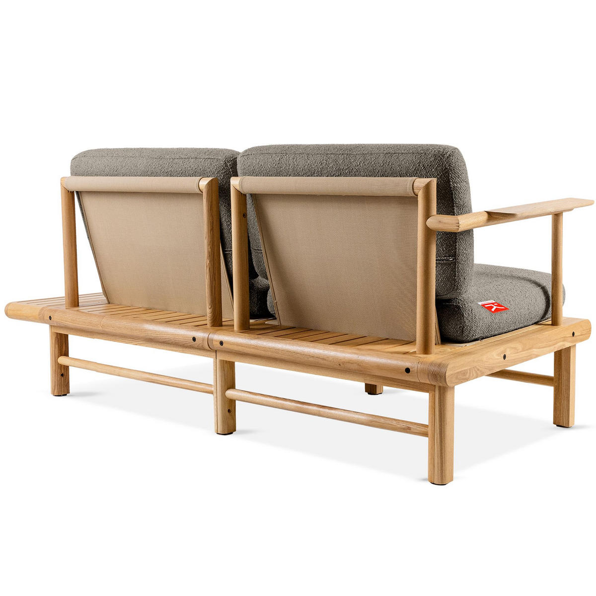 GARTENSOFA ATREDA 2-Sitzer, mit Ablage - Grau, Holz/Textil (175/74/80cm) - KONSIMO®