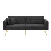 SCHLAFSOFA 175/64/72 cm in Antikgrau – verstellbar mit Seitentaschen - Dunkelgrau, Kunststoff (175/72/64cm) - BEAOK