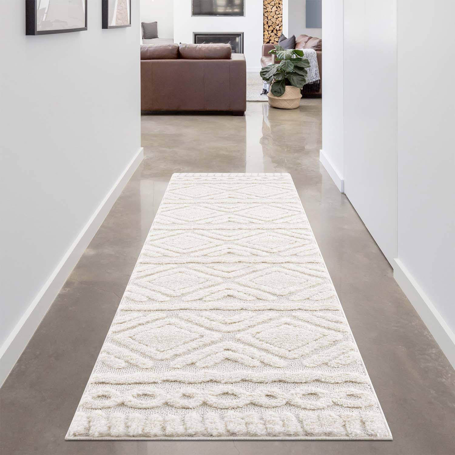 HOCHFLOR-TEPPICH Focus 3382 Creme 80x300 cm - Creme, Textil (80/300cm) - carpet city