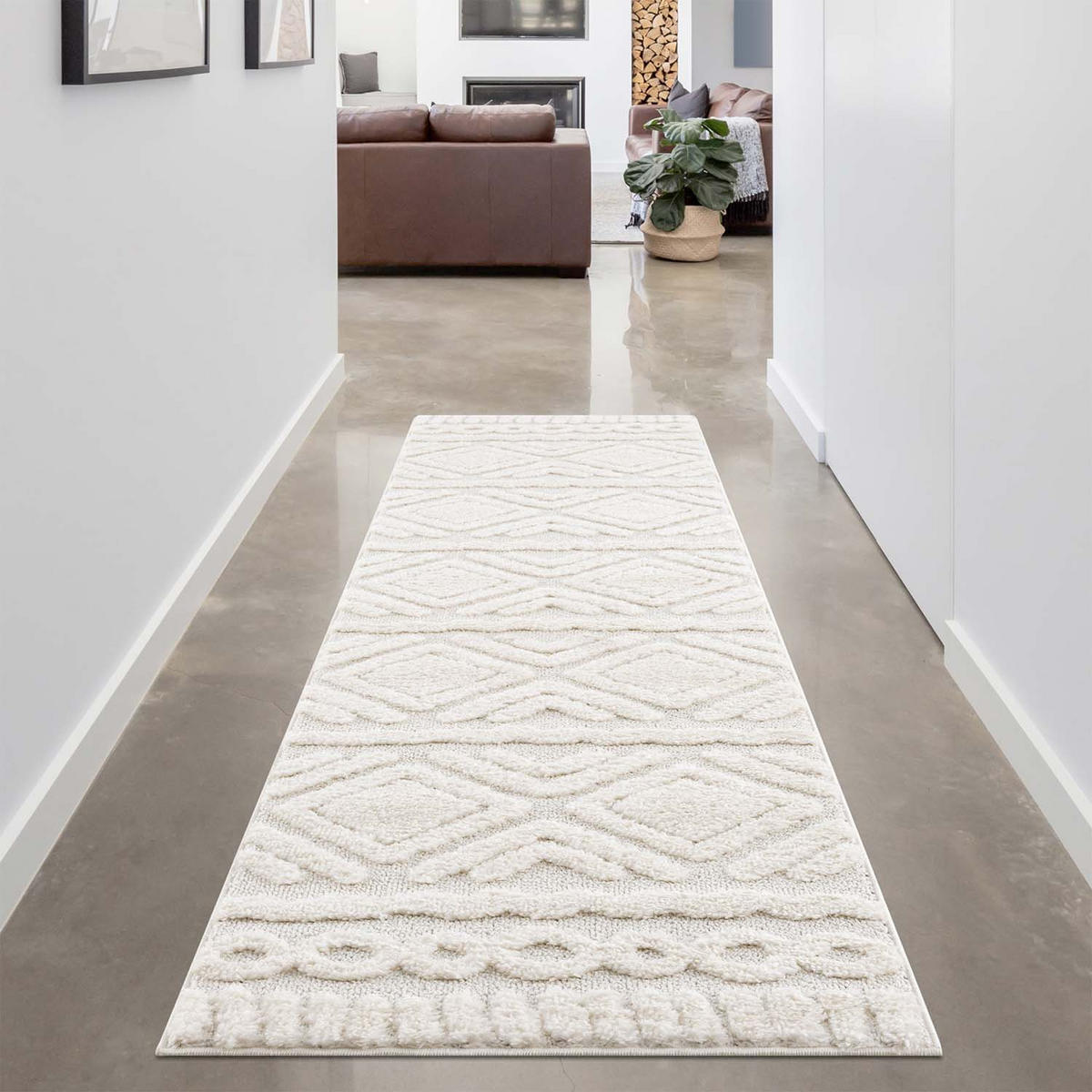 HOCHFLOR-TEPPICH Focus 3382 Creme 80x300 cm - Creme, Textil (80/300cm) - carpet city