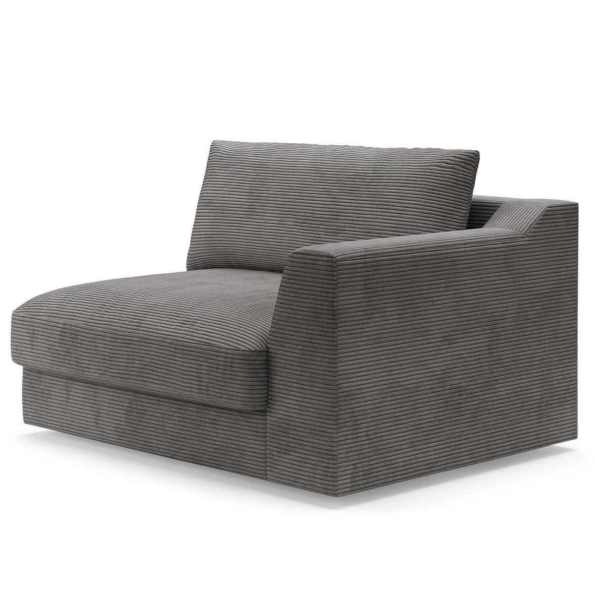 BIG-SOFA - Grau, Kunststoff/Textil (274/90/112cm) - home24