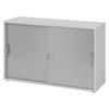 SCHIEBETÜRENSCHRANK - 2 Ordnerhöhen 40/120/74,8 cm in Grau/Silberfarben Streifengriff (Kunststoff) - Silberfarben/Grau, Holzwerkstoff (120/74.8/40cm) - bümö