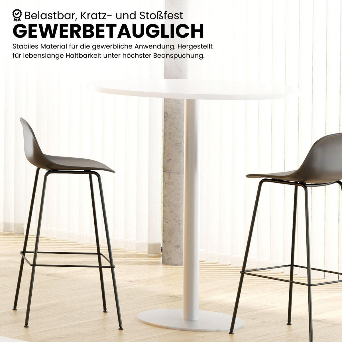 STEHTISCH eckig STH 80/80/111,6 cm in Ahornfarben/Chrom - Chromfarben/Ahornfarben, Holzwerkstoff (80/80/111.6cm) - bümö