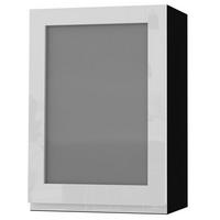 HÄNGESCHRANK Florence W2S/50 Schwarz / RAL 9003 signalweiß HG 50 / 32,5 / 72cm - Türanschlag links - Weiß Hochglanz/Schwarz, Holz/Holzwerkstoff (50/72/32.5cm) - Feldmann-Wohnen