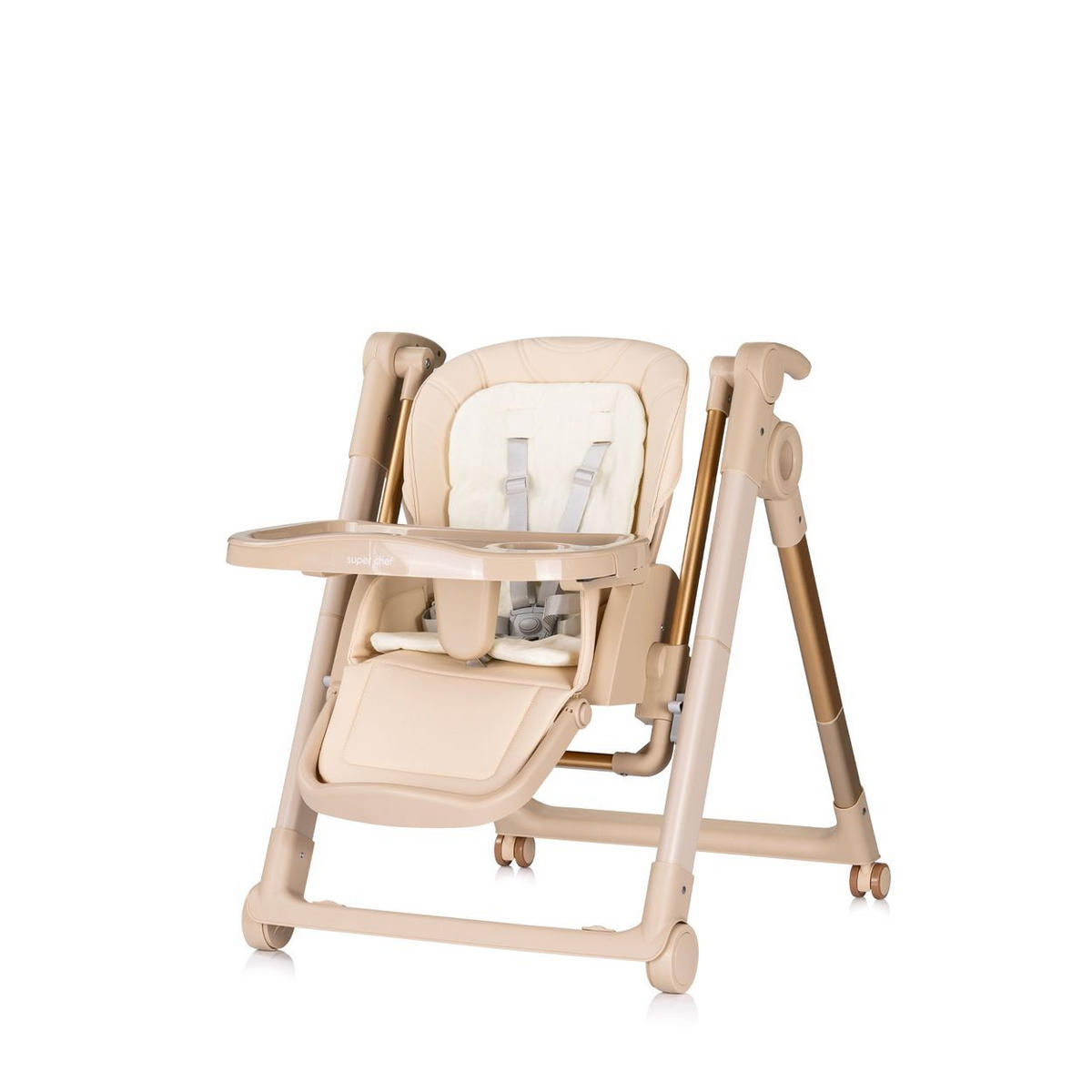 HOCHSTUHL 2 in 1 Super Chef beige Babyschaukel, Fußstütze, klappbar - Beige, Kunststoff (59/101/73cm) - Chipolino