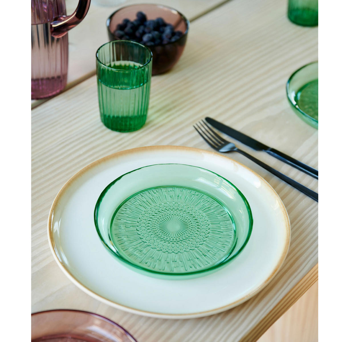 WASSERGLAS Kusintha 28 cl 4 Stck Grün - Grün, Glas (0.28L) - Bitz
