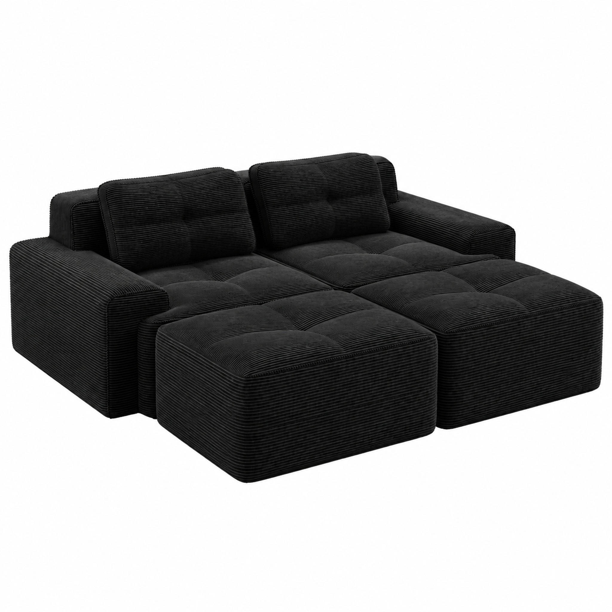 Meubliv Sofa Schwarz 177x69x204.1 cm