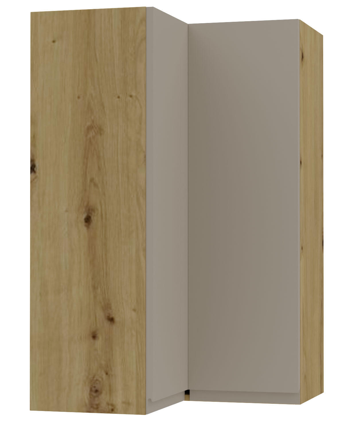 Feldmann-Wohnen Eckhängeschrank Grau, Eiche Artisan 60x96x60 cm