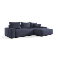 ECKSOFA MONA mit Schlaffunktion ARAGON 74 Rechts - Dunkelblau, Textil (280/185cm) - Bedante