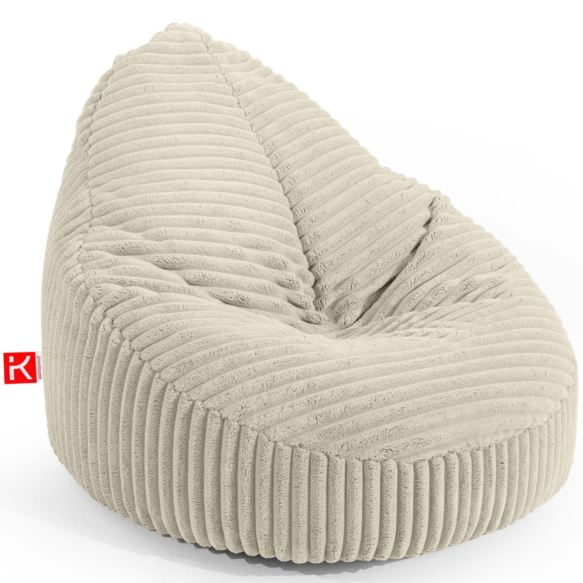 SITZSACK COSMO II aus Kordstoff, Creme - Creme, Textil (85/80/85cm) - KONSIMO®