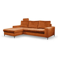 ECKSOFA NITRO L Orange (Velluto 33) - Orange, Holzwerkstoff (253/165cm) - Möblo