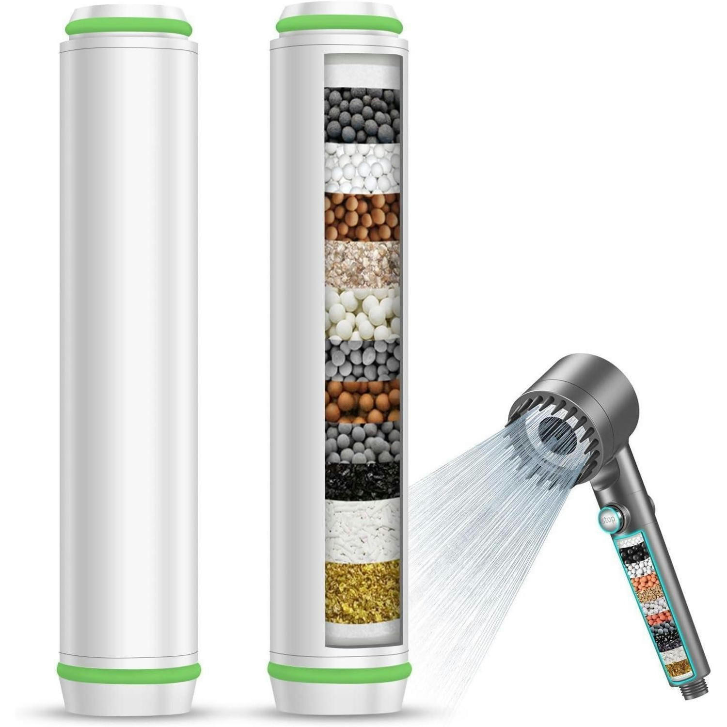 ERSATZFILTER 2er-Pack für Handbrause mit 15 Schichten Filterung - Multicolor, Kunststoff (1/12.7/1cm)
