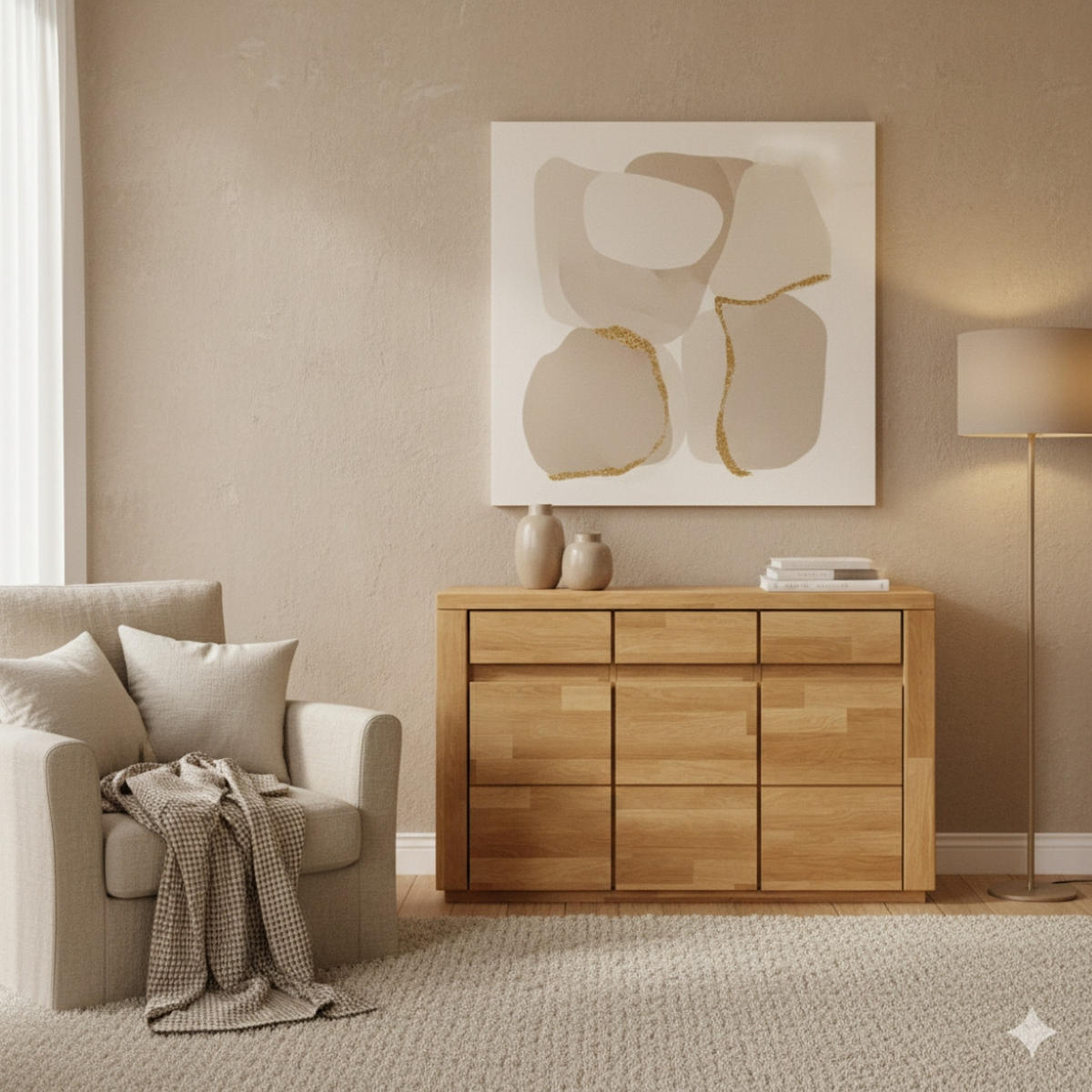 KOMMODE Skagen - Eichefarben, Holz (35/80/127cm) - kiki design