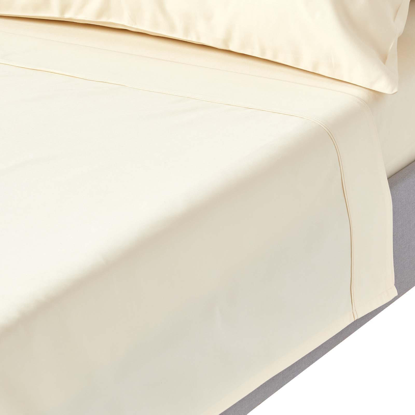 BETTLAKEN ohne Gummizug, Ägyptische Baumwolle, Fadendichte 1000 - Creme, Textil (178/255cm) - Homescapes