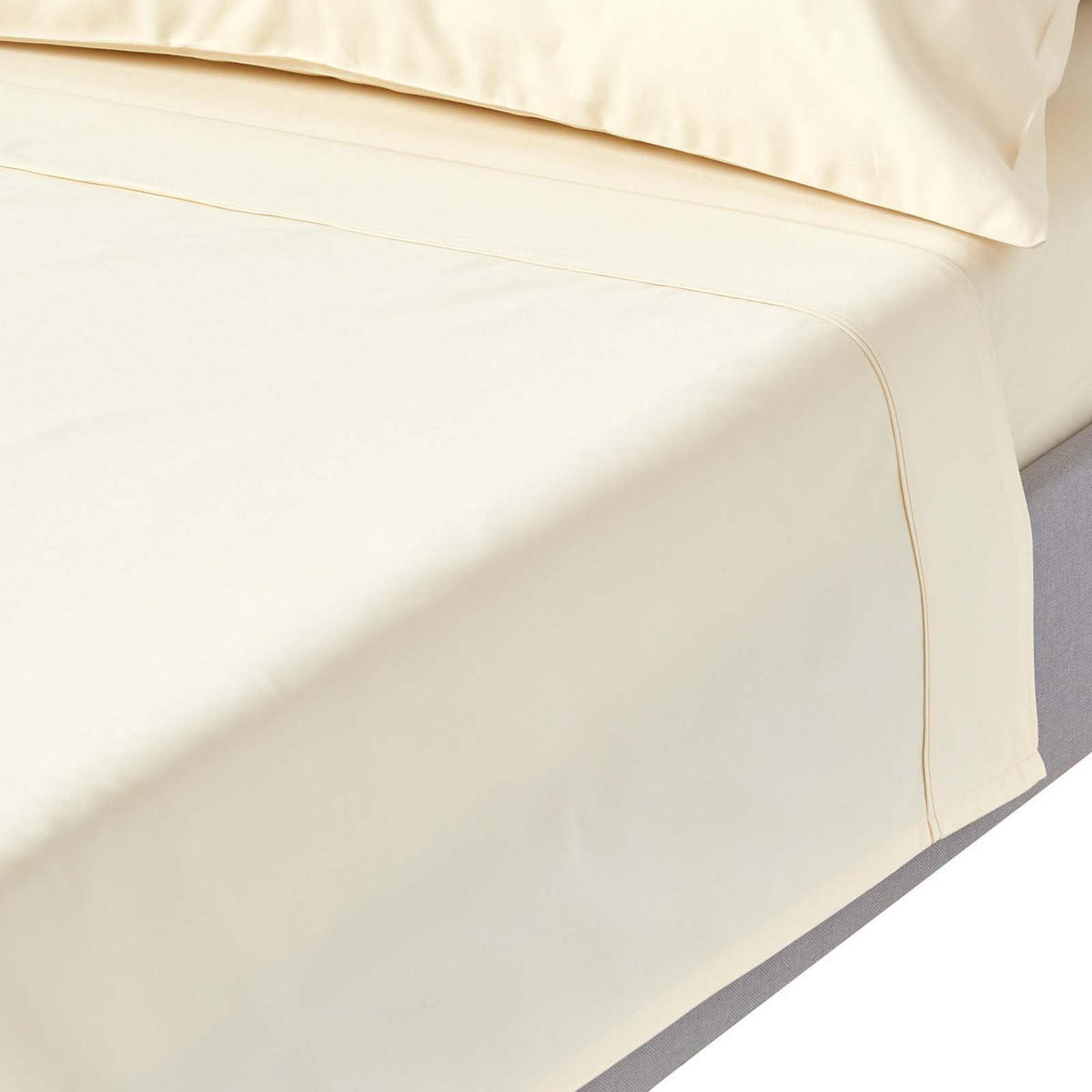 BETTLAKEN ohne Gummizug, Ägyptische Baumwolle, Fadendichte 1000 - Creme, Textil (180/290cm) - Homescapes