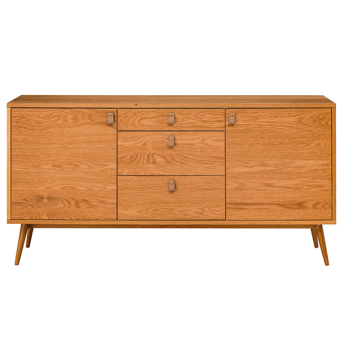 SIDEBOARD - Echtholzfurnier Eiche - Braun, Holzwerkstoff (150/75/40cm) - home24
