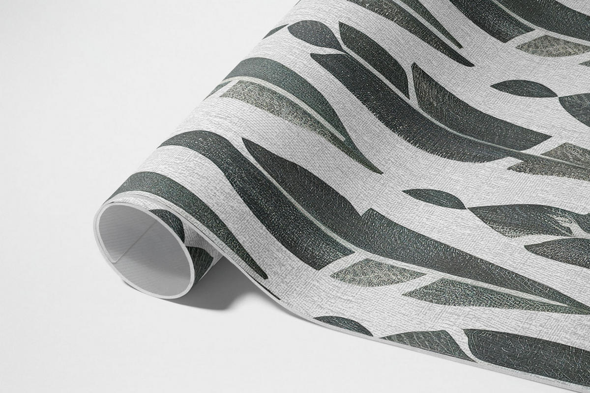 TEPPICH 150x225 cm Gemalte Indianerfedern Boho Vintage - Silberfarben, Kunststoff (150/0.2cm) - Wallfluent