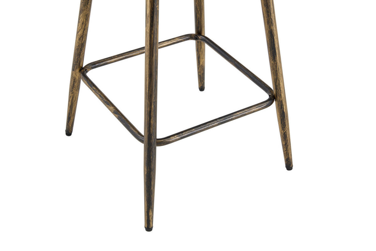 BARHOCKER Windsor-Stil Metall PU Brown+White - Weiß, Metall (39/96/39.1cm) - Meubliv