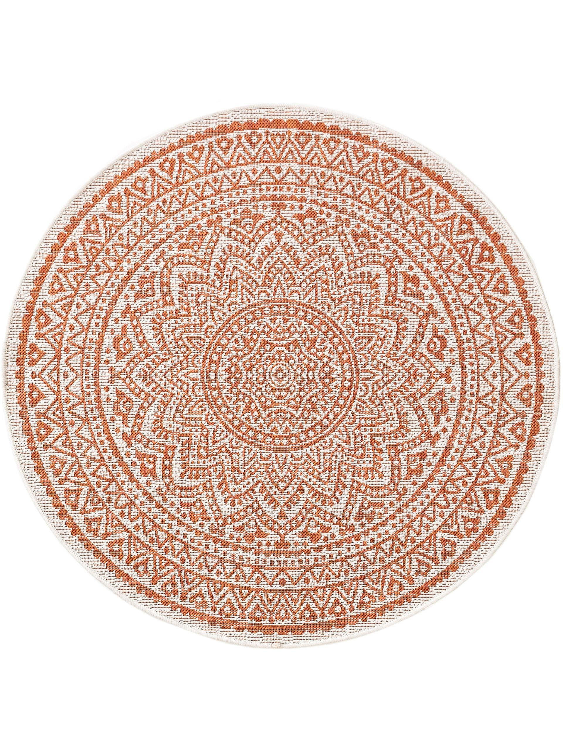 OUTDOORTEPPICH Cleo Orange ø 150 cm rund - Orange, Textil (150/150cm) - benuta Nest