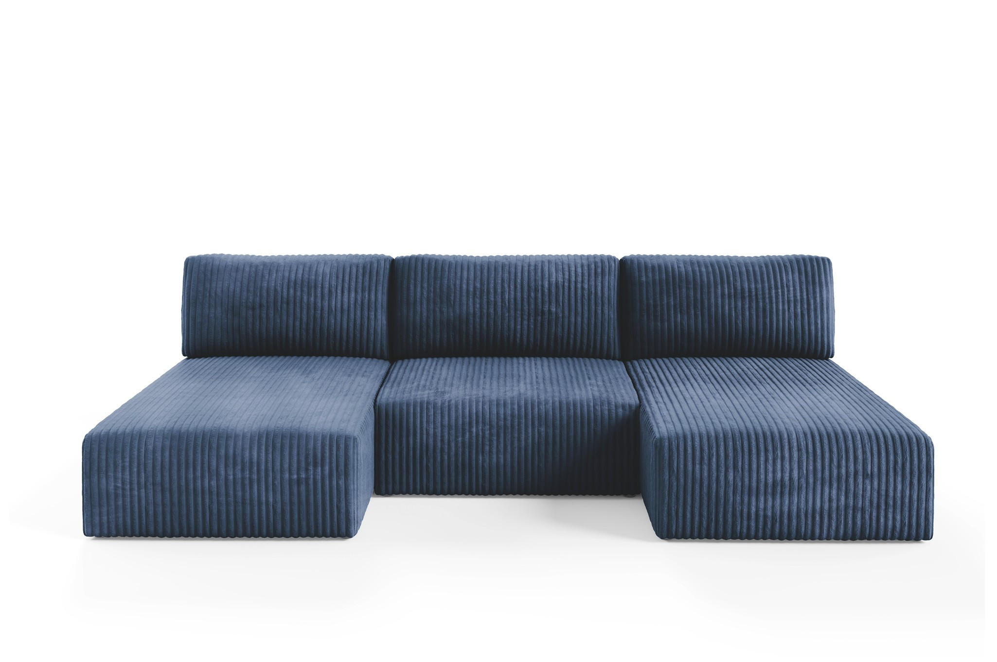 WOHNLANDSCHAFT Natalia - Dunkelblau, Holzwerkstoff/Textil (304/85/149cm) - Fun Möbel