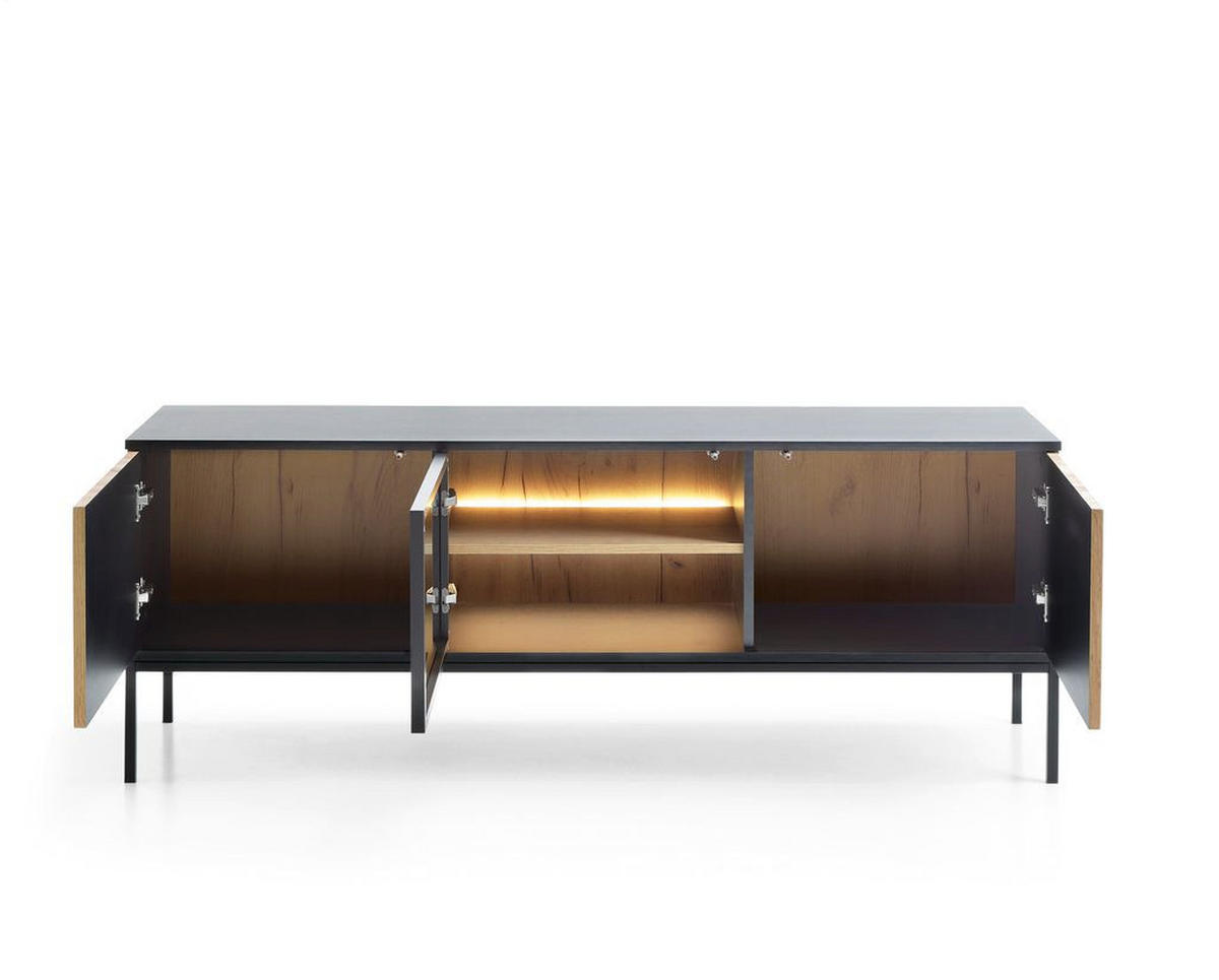 WOHNZIMMER Set 3-tlg. – Sento – Sonoma Eiche – WZ-SET0199 - Sonoma Eiche, Holzwerkstoff (154/56/39cm) - hi-markt