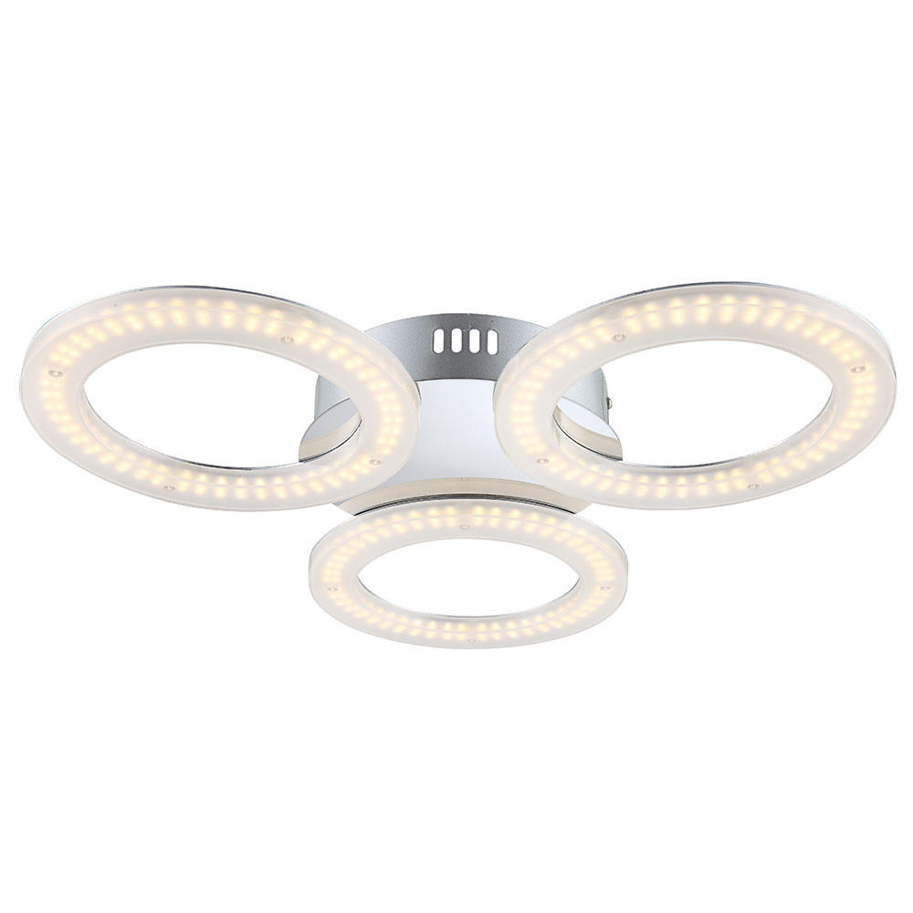 LED DECKENLEUCHTE Marlene Chrom Opal - Weiß, Metall (52/52/6cm) - Globo Lighting