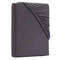 SPANNBETTLAKEN ESSENTIAL Jersey Baumwolle - Anthrazit, Naturmaterialien (180/200cm) - DarBene